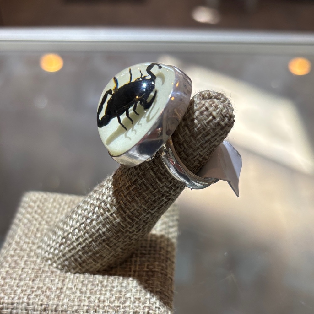 Scorpion Dome Ring Sterling Silver - Picture 2 of 7
